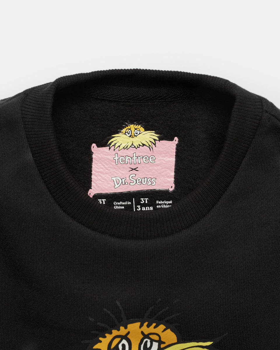 Black Kids Graphic Crew Neck Sweatshirt