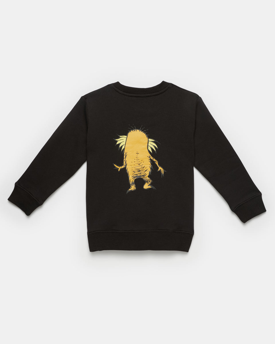 Black Kids Graphic Crew Neck Sweatshirt