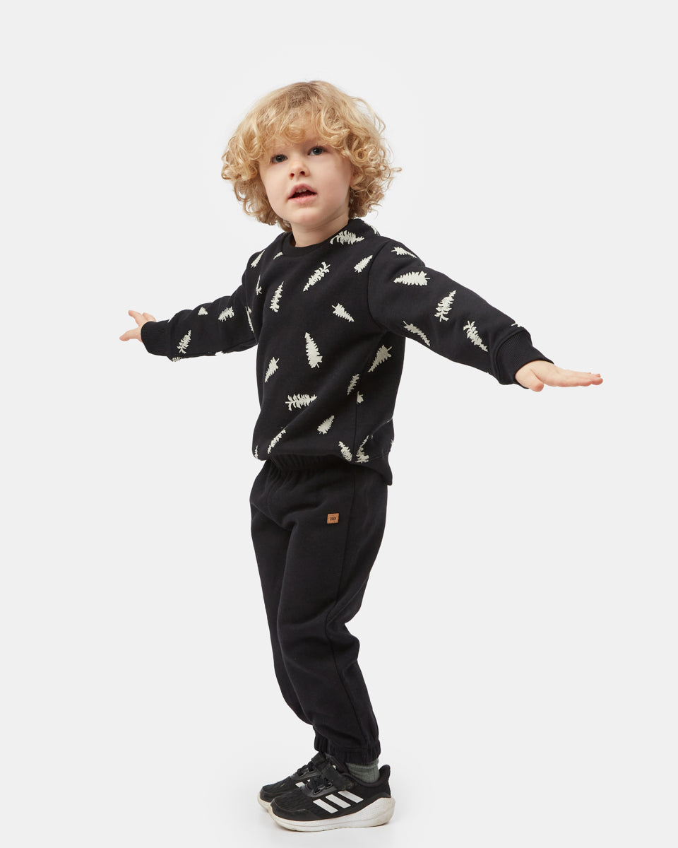 Black Kids Organic Cotton Fleece Sweatpants