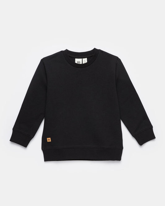Black Kids Organic Cotton Fleece Sweatshirt