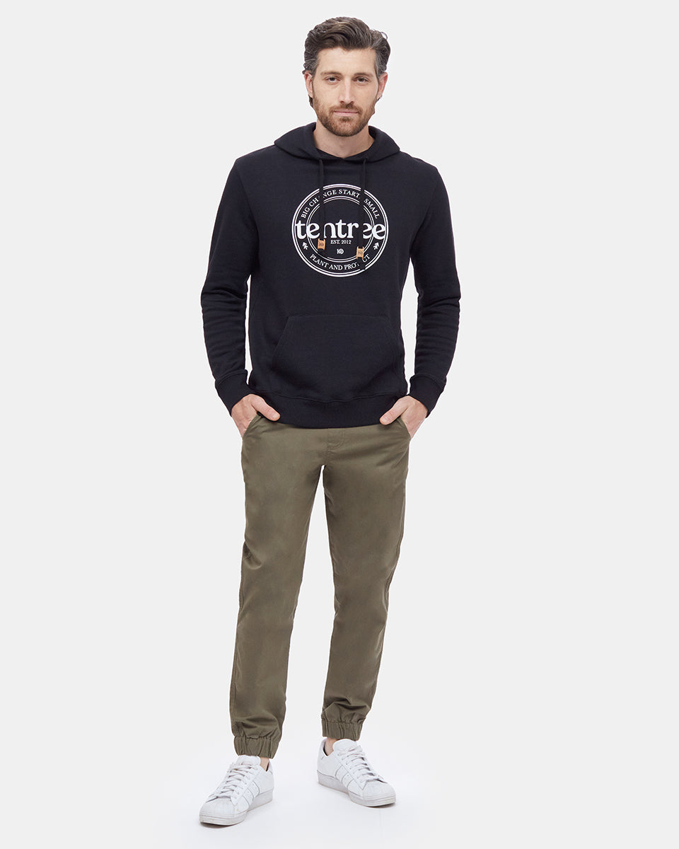 Black Men's Eco-Friendly Pullover Hoodie