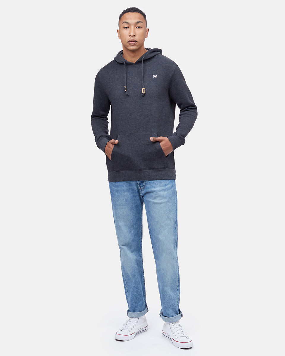 Black Men's Eco-Friendly Pullover Hoodie