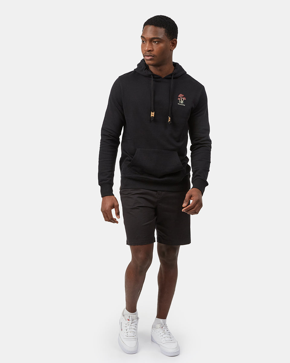 Black Men's Embroidered Pullover Hoodie