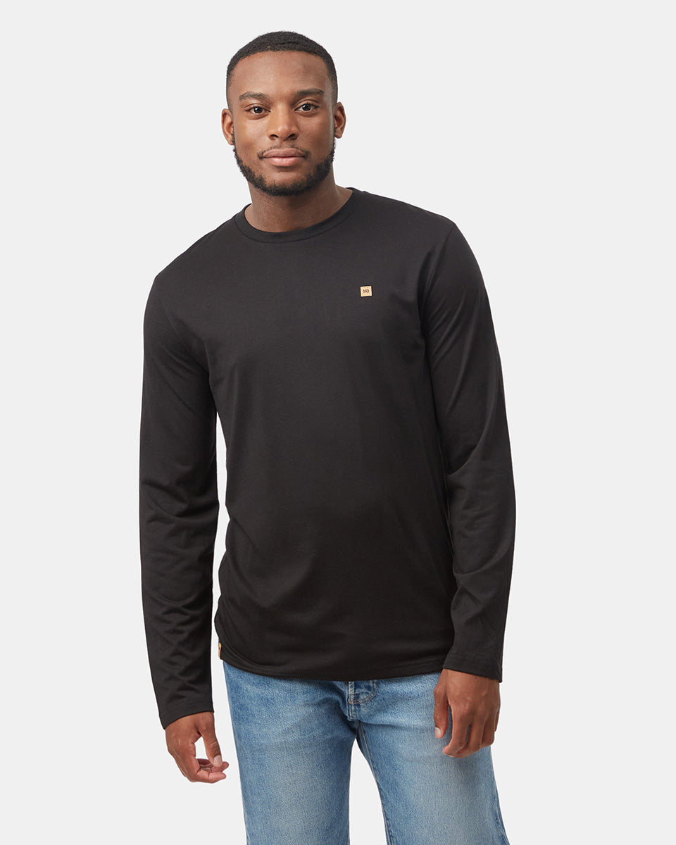 Black Men's Long Sleeve Crew Neck Sweatshirt