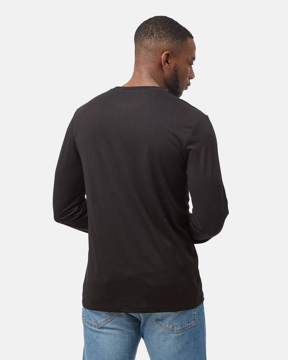 Black Men's Long Sleeve Crew Neck Sweatshirt