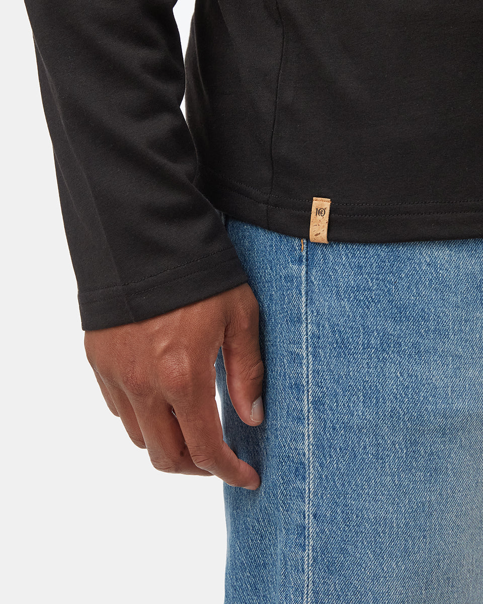 Black Men's Long Sleeve Crew Neck Sweatshirt