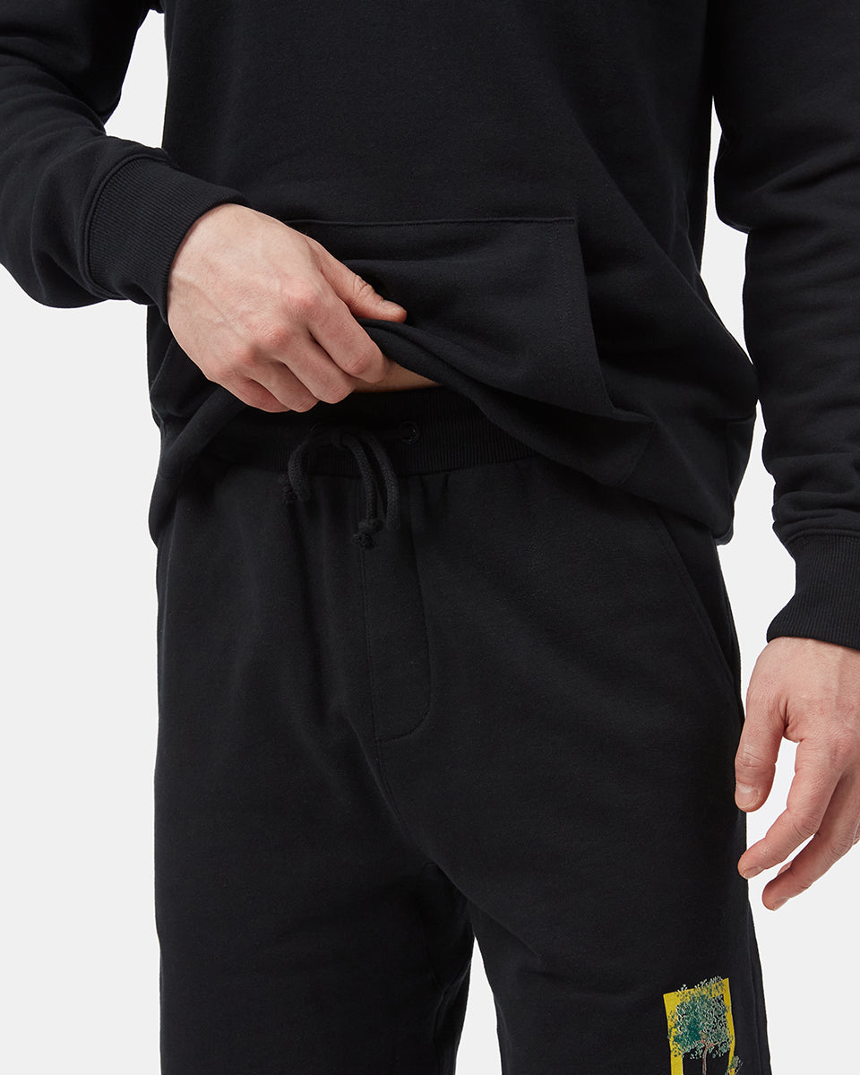 Black Men's Organic Cotton Graphic Sweatshorts