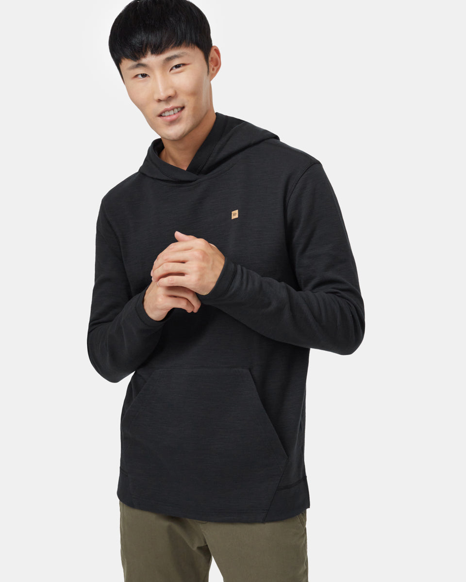 Black Men's Organic Cotton Pullover Hoodie