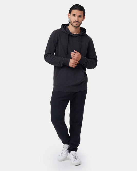 Black Men's Organic Cotton Pullover Hoodie