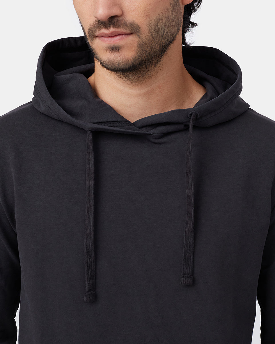 Black Men's Organic Cotton Pullover Hoodie