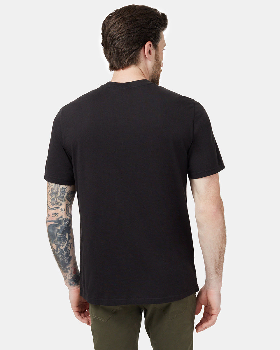 Black Men's Short Sleeve Basic Tee