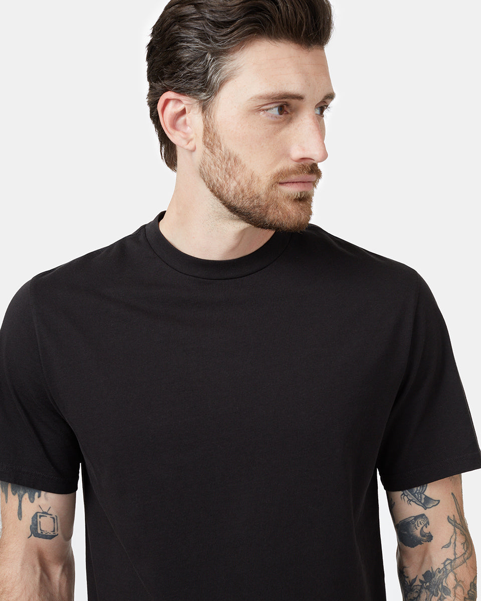 Black Men's Short Sleeve Basic Tee