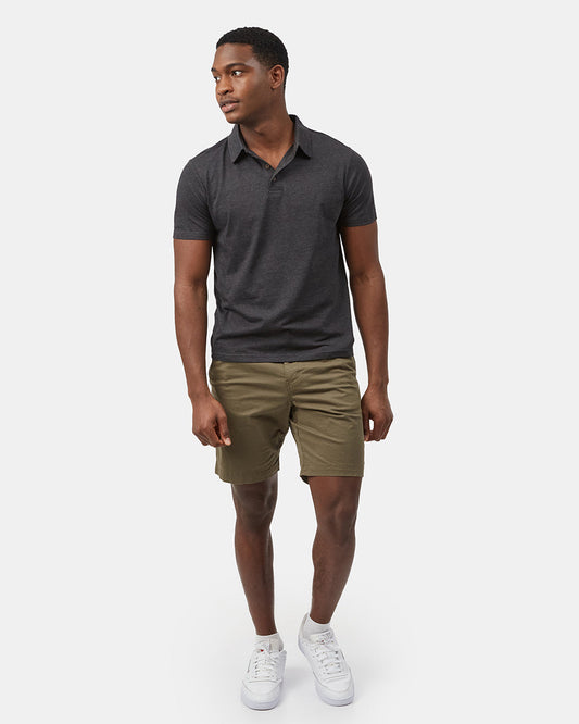 Black Men's Short Sleeve Polo Neck T-Shirt