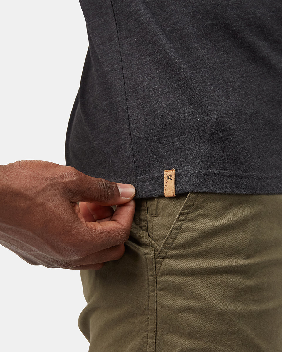 Black Men's Short Sleeve Polo Neck T-Shirt