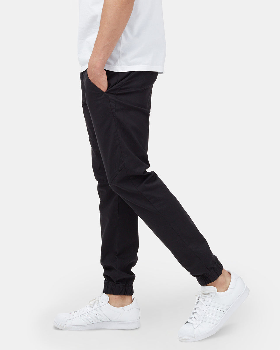 Black Men's Twill Joggers