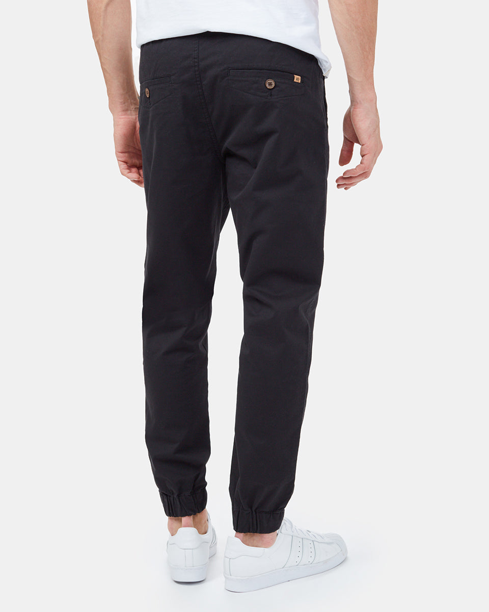 Black Men's Twill Joggers