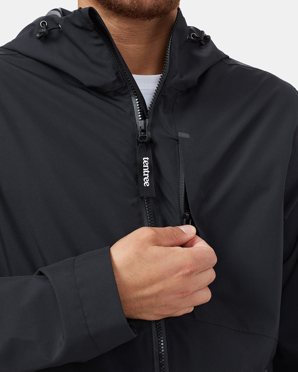 Black Men's Waterproof Rain Jacket