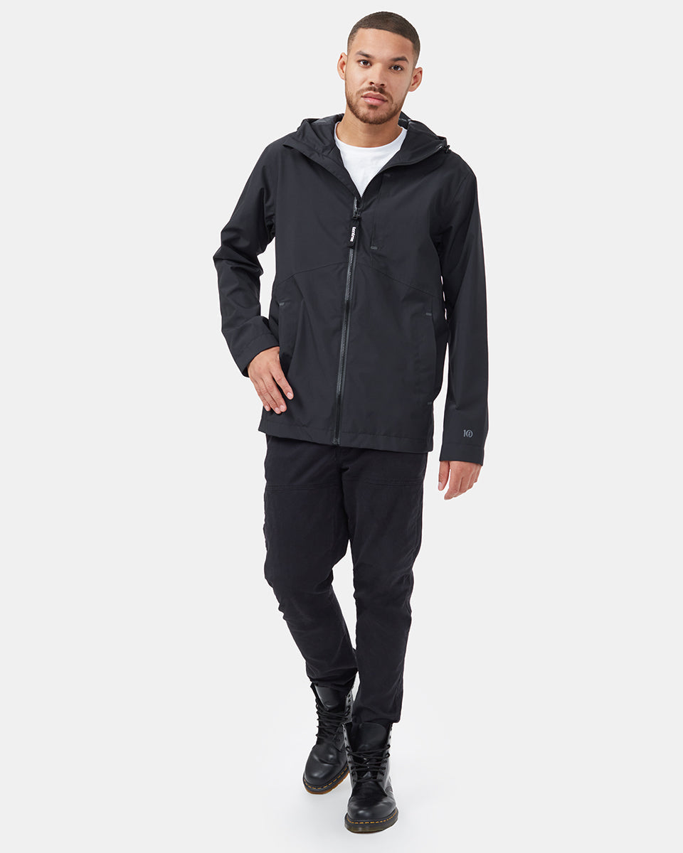 Black Men's Waterproof Rain Jacket