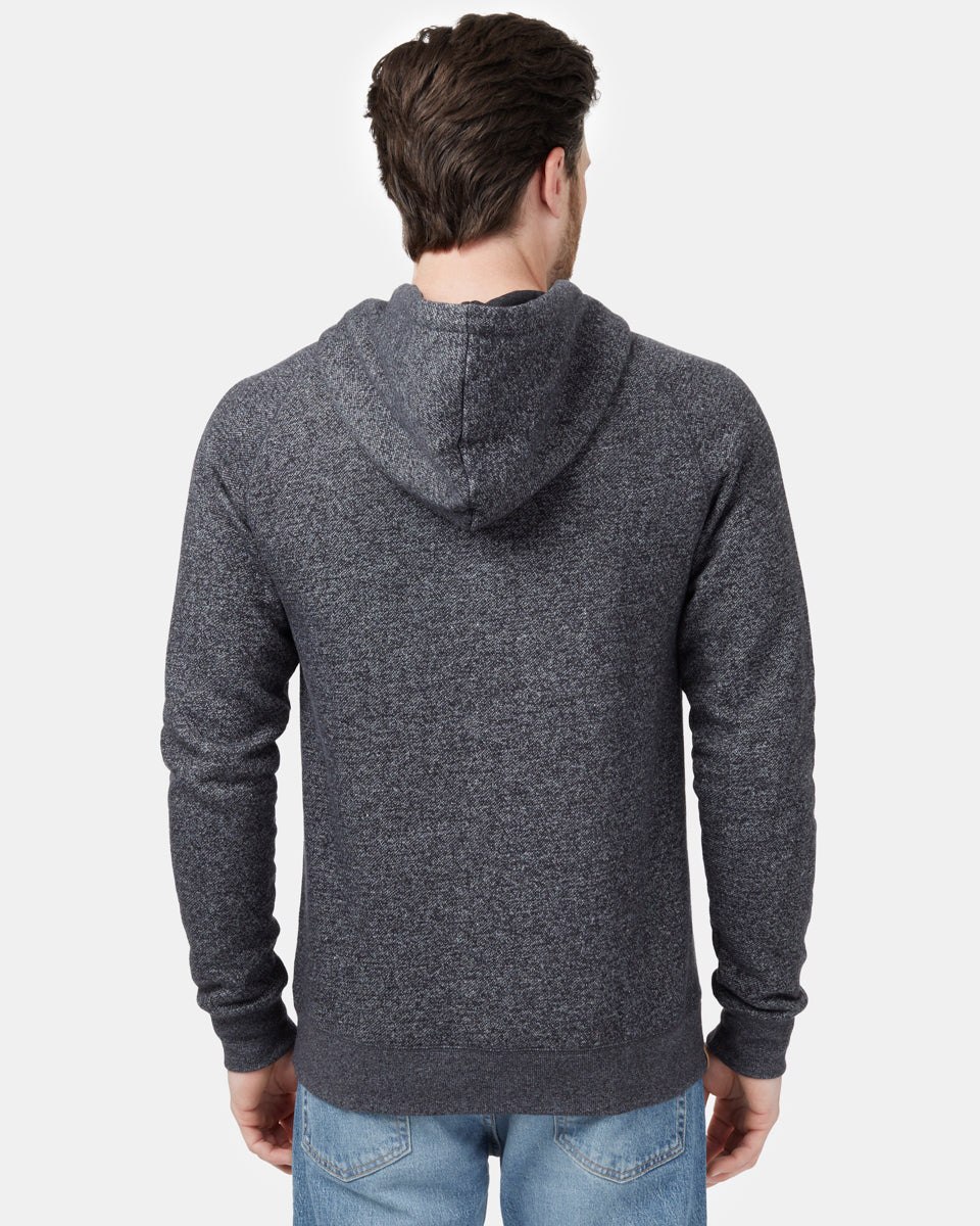 Black Organic Cotton Button Hoodie