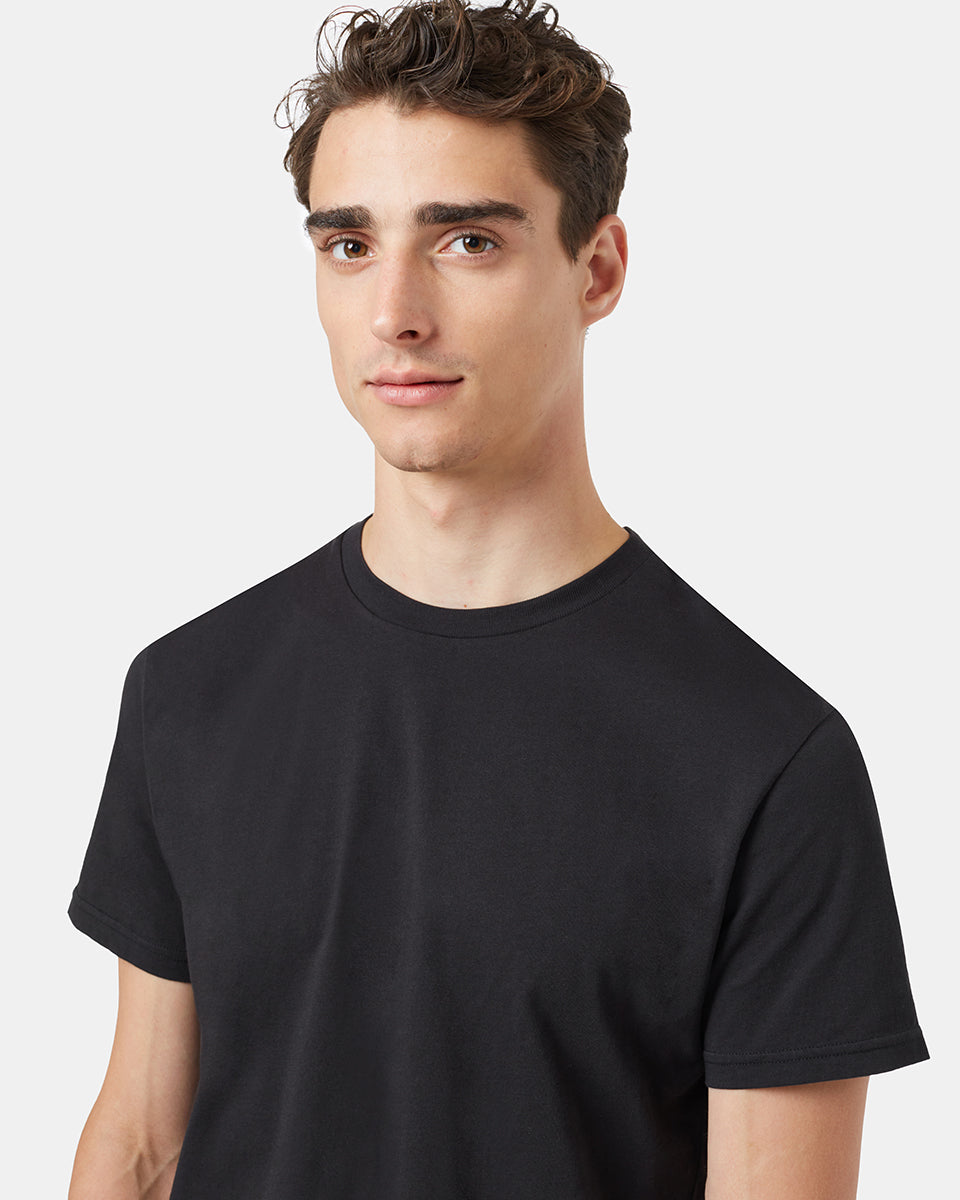 Black Organic Cotton Crew Neck T-Shirt