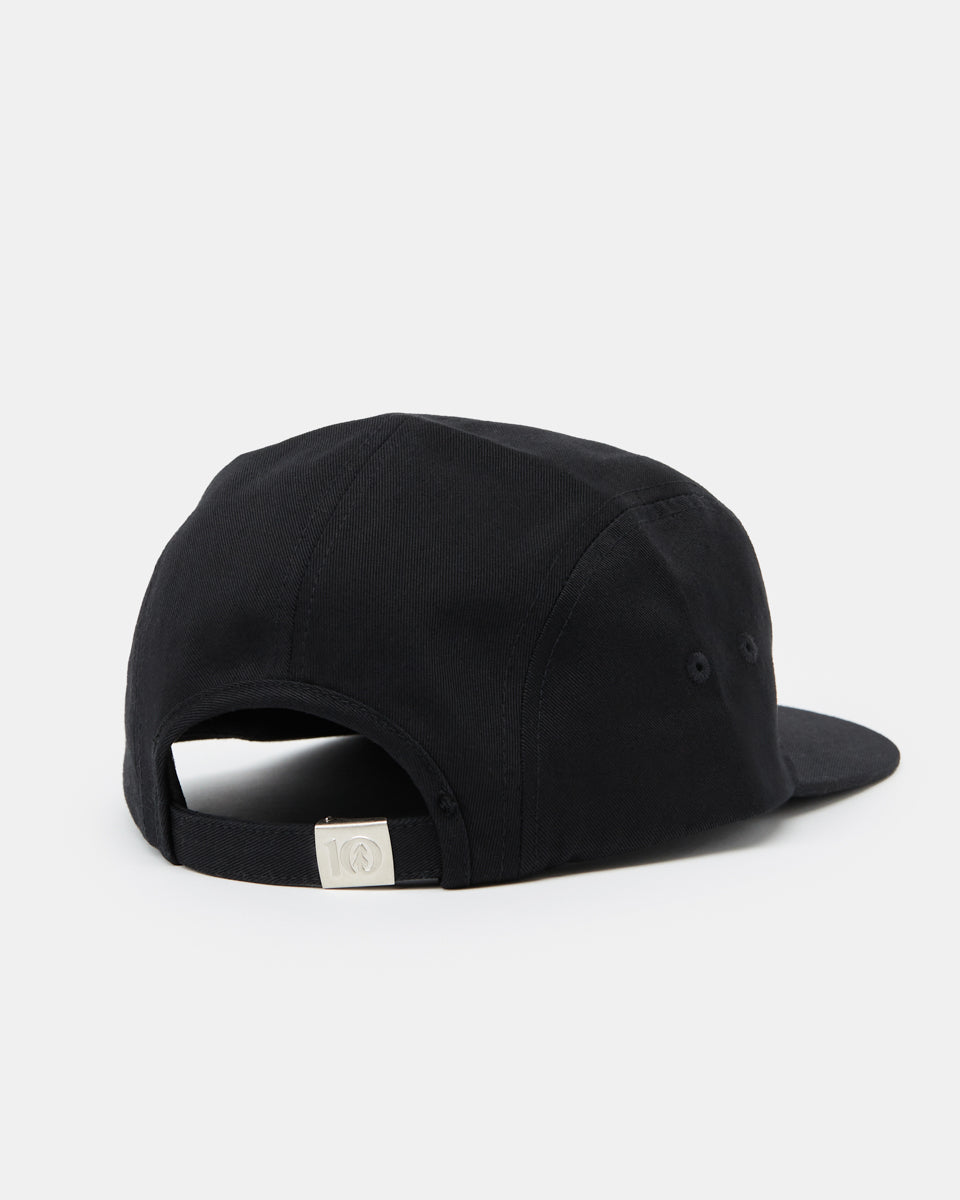 Black Organic Cotton Flat Brim Hat