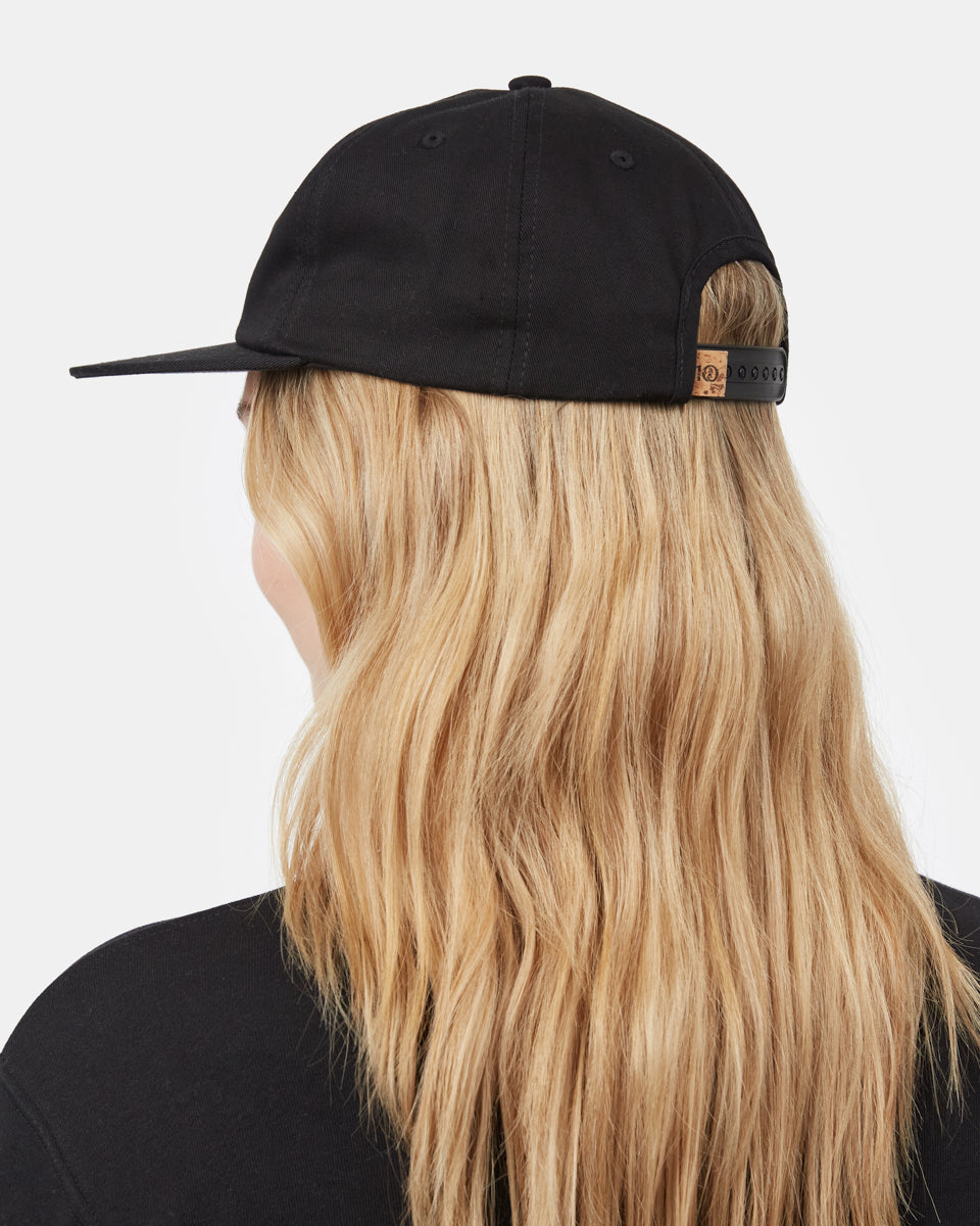 Black Organic Cotton Graphic Flat Brim Hat