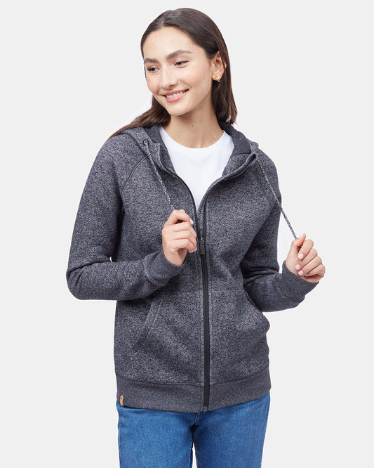 Black Organic Cotton Zip-Up Hoodie