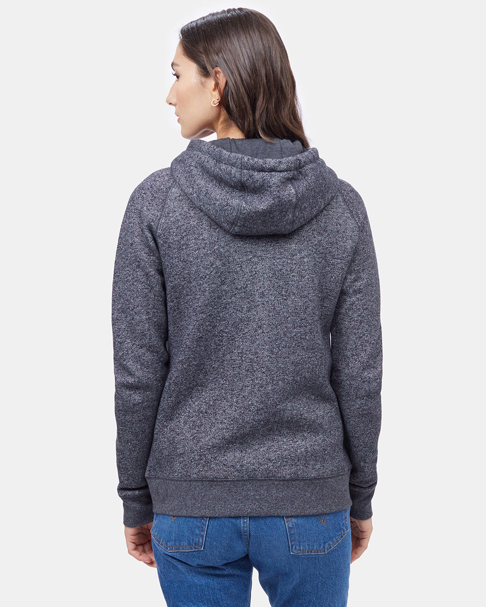 Black Organic Cotton Zip-Up Hoodie