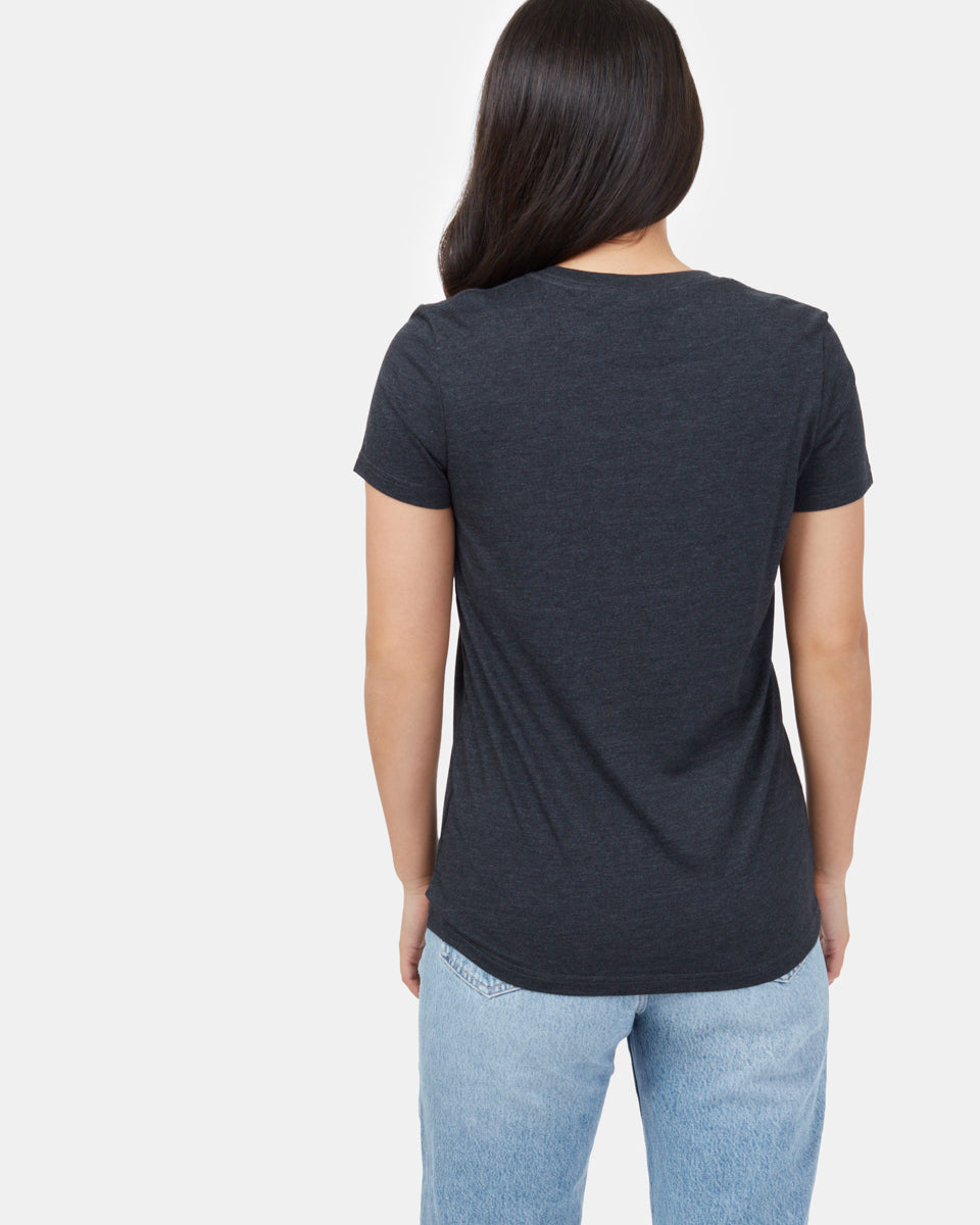 Black Recycled Polyester Crew Neck T-Shirt
