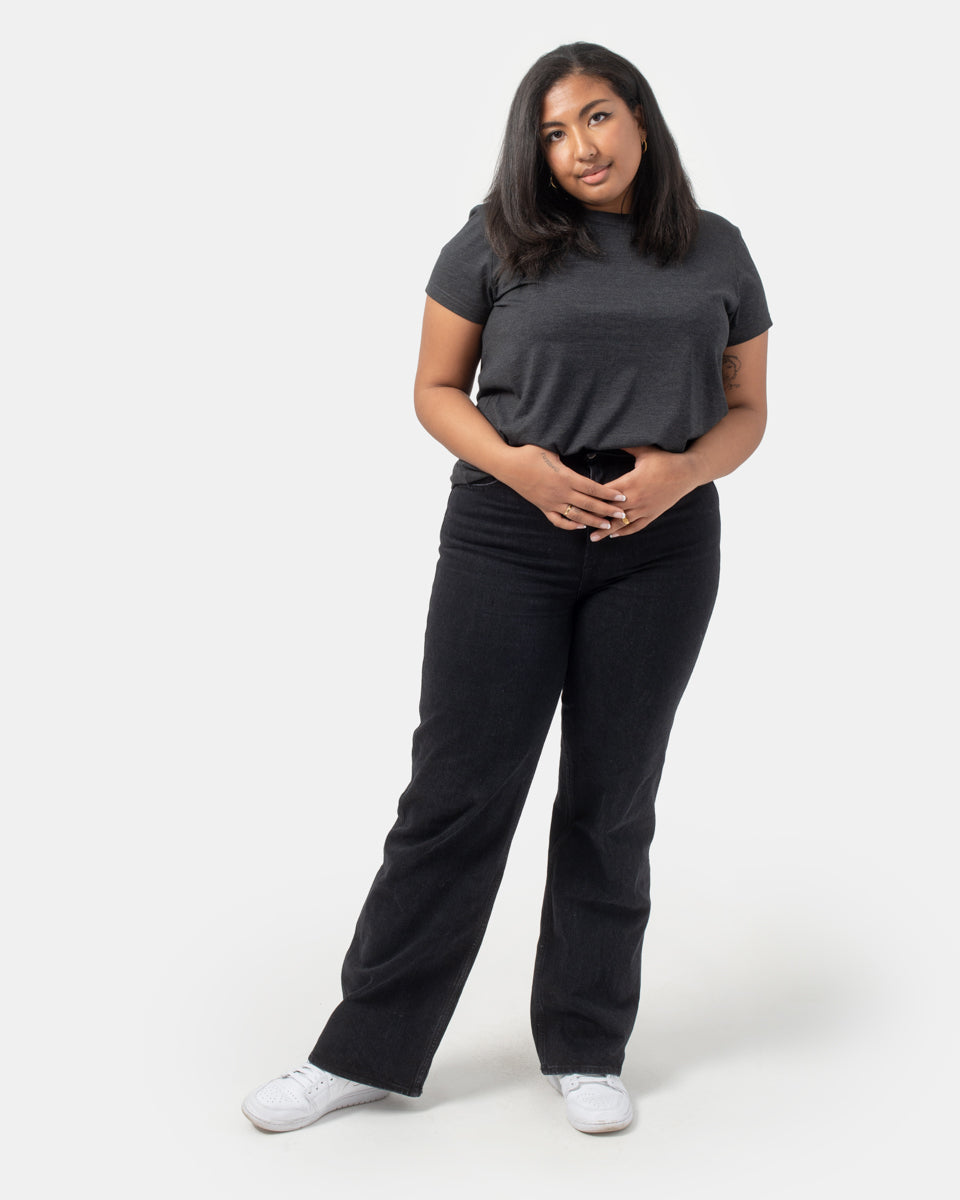 Black Recycled Polyester Crew Neck T-Shirt