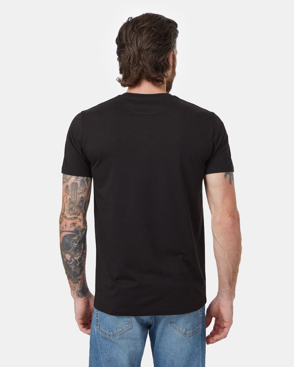 Black Recycled Polyester Crew Neck Tee