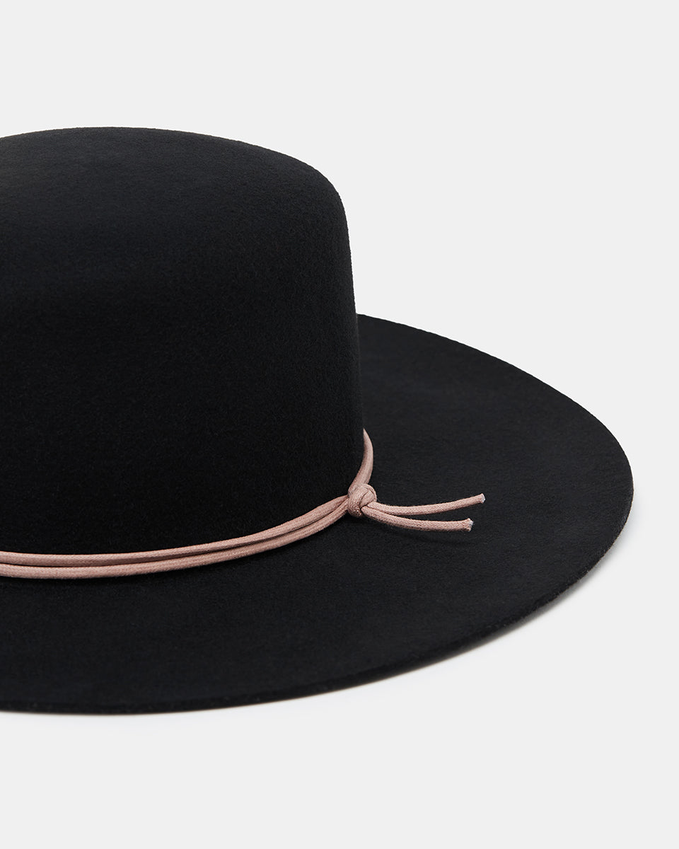 Black Recycled Wool Fedora Hat