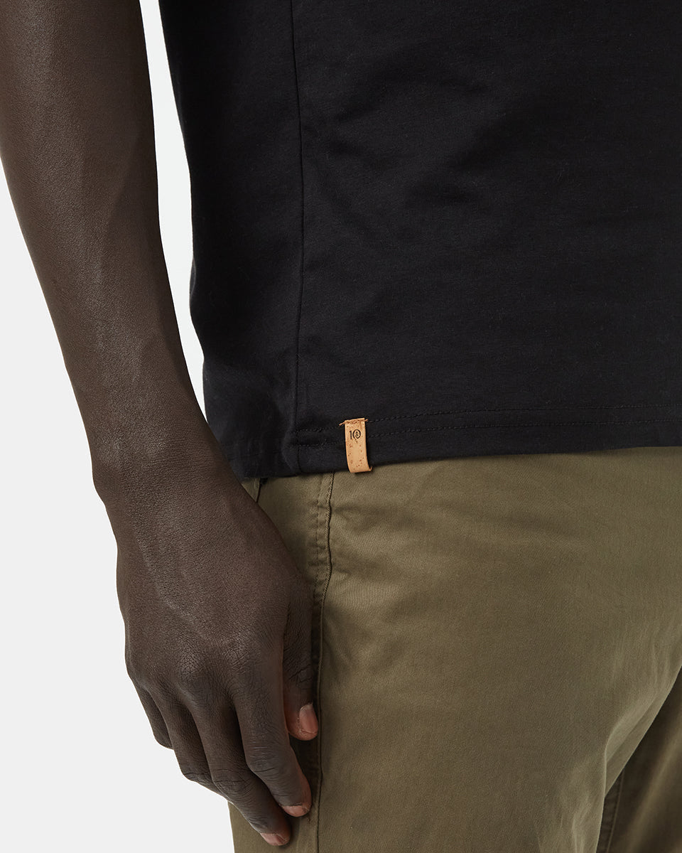 Black V-Neck Short Sleeve T-Shirt