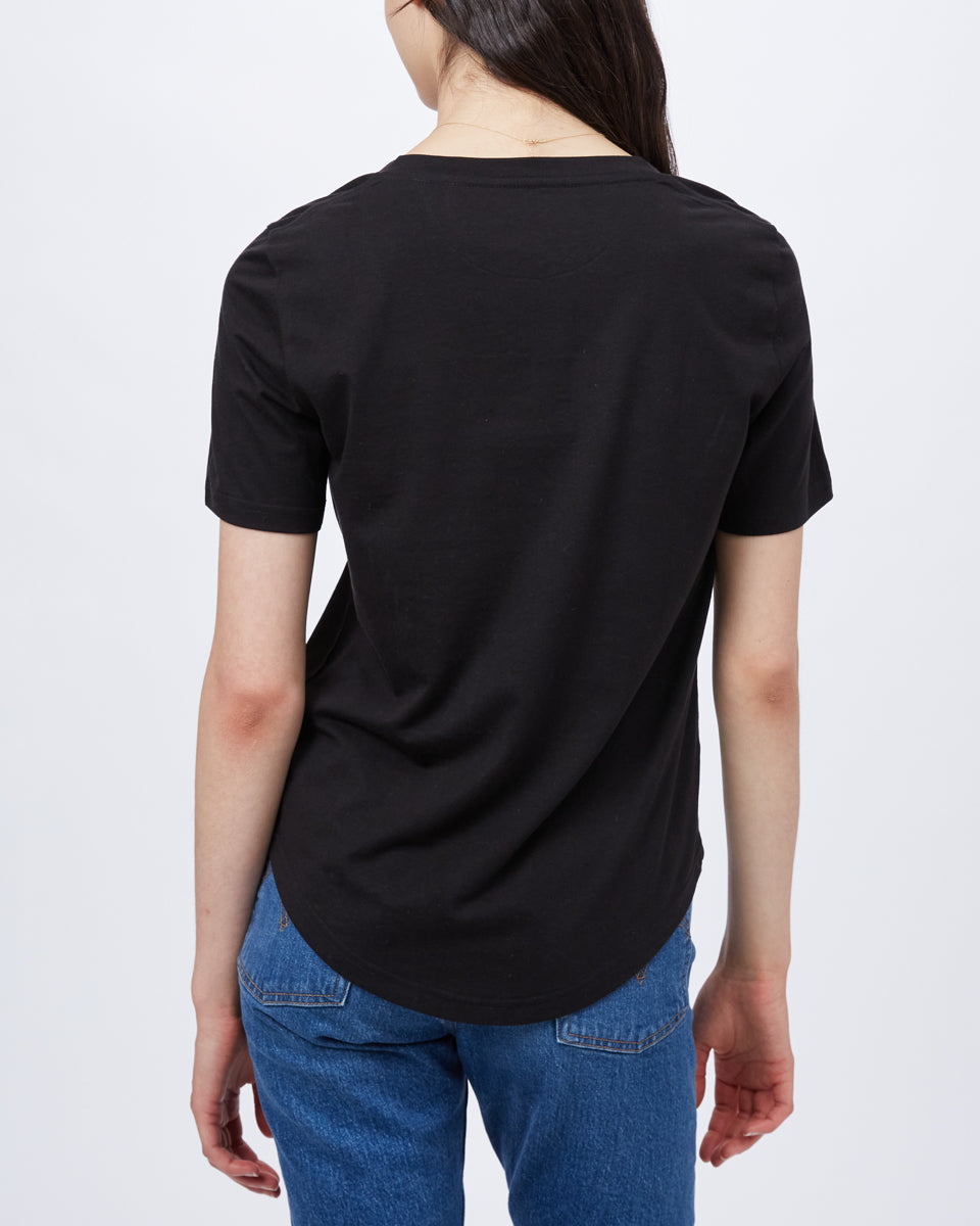 Black V-Neck Short Sleeve T-Shirt