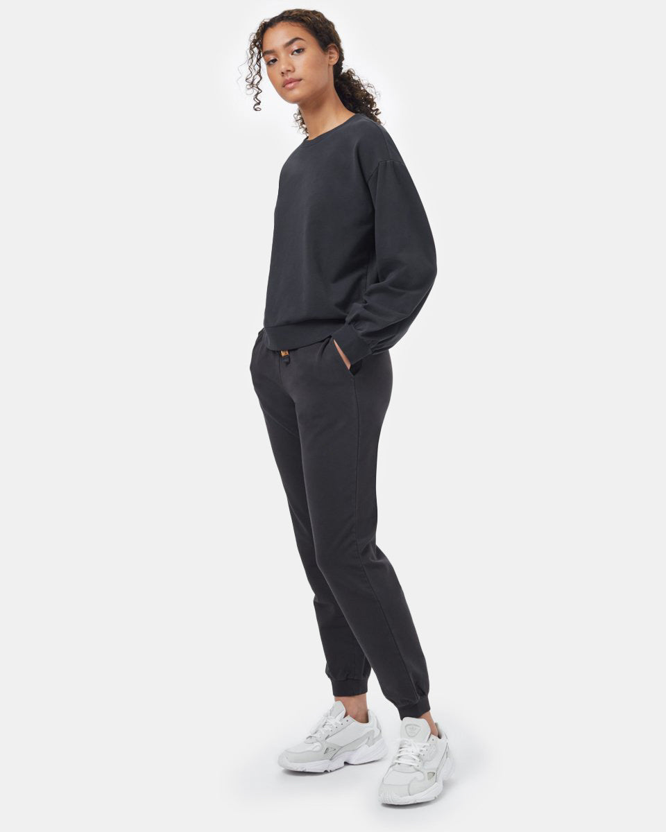 Black Women's Balloon Sleeve Pullover