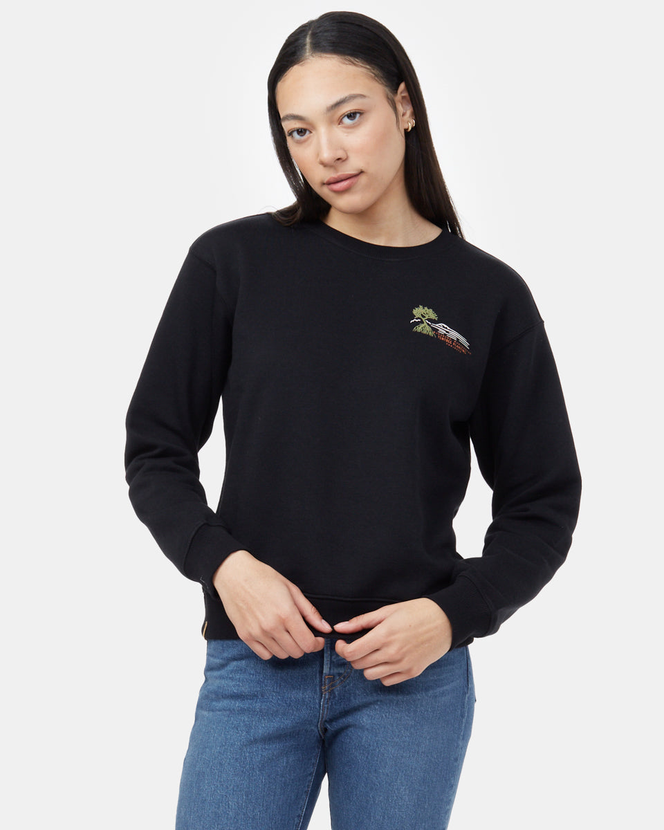 Black Women's Graphic Crew Sweatshirt