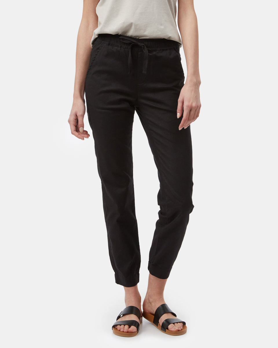 Black Women's Hemp Trousers