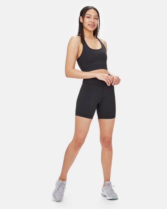 Black Women's High-Rise Biker Shorts