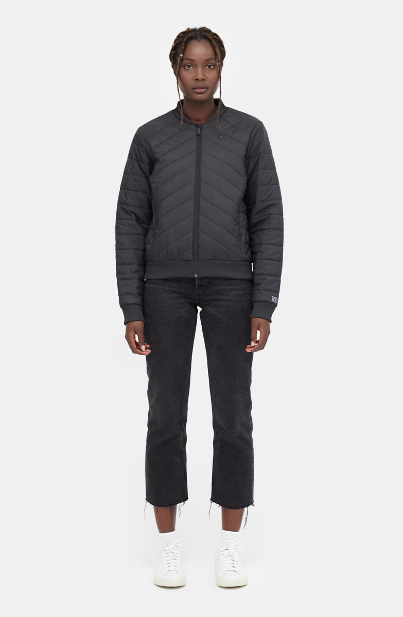 Black Women's Insulated Bomber Jacket