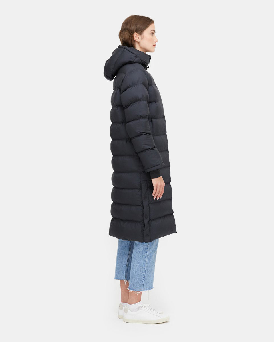 Black Women's Long Puffer Jacket