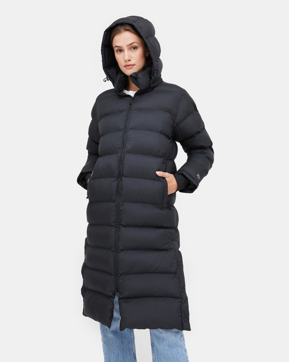 Black Women's Long Puffer Jacket