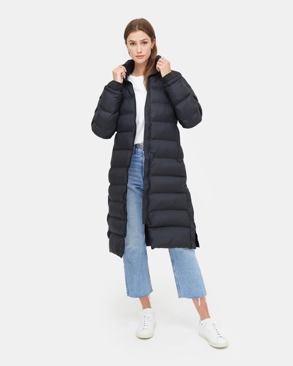 Black Women's Long Puffer Jacket