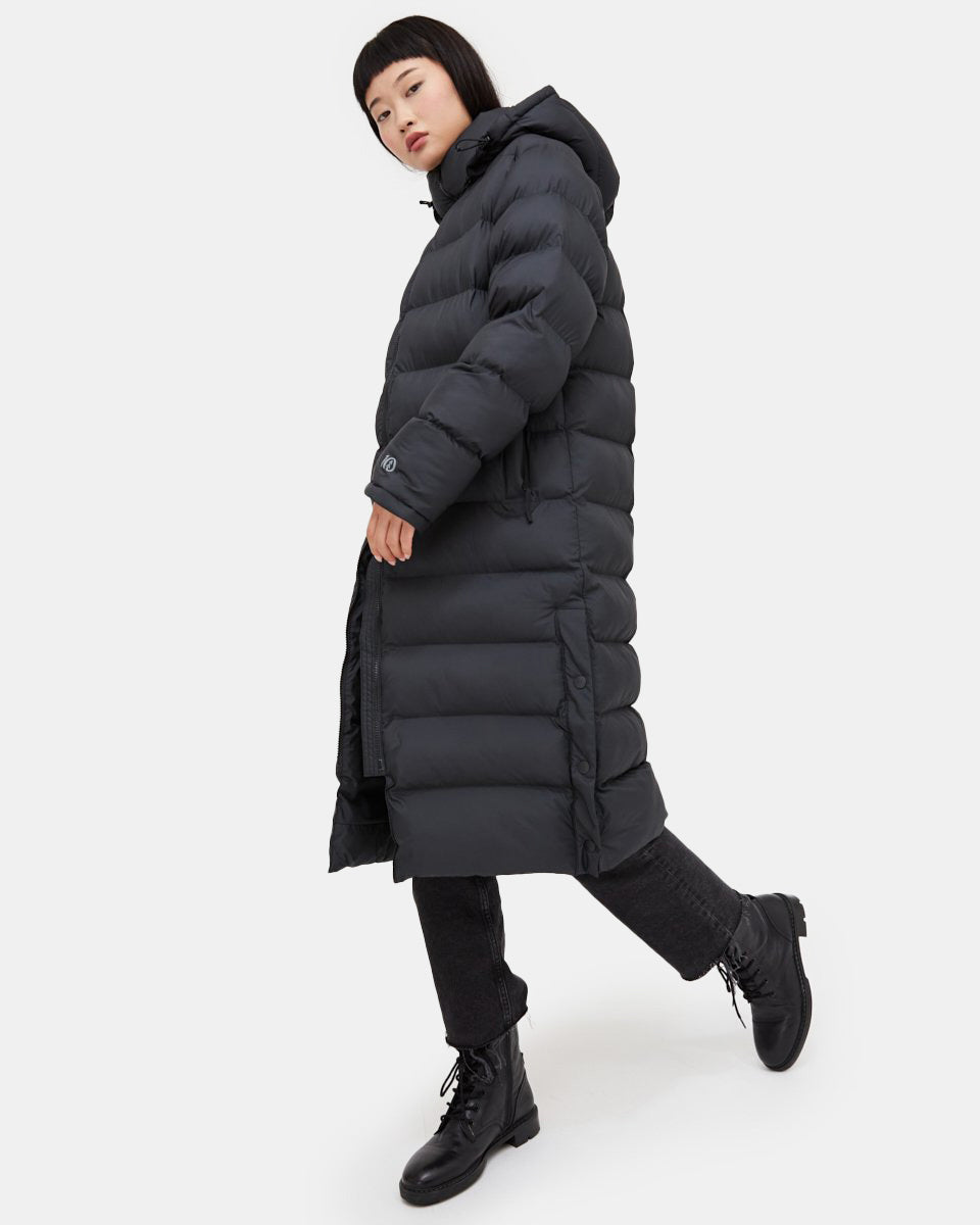 Black Women's Long Puffer Jacket