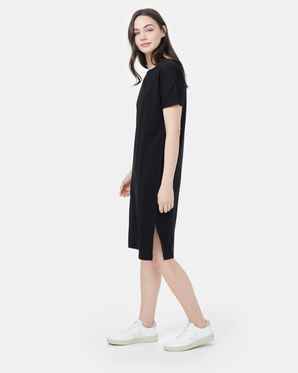 Black Women's Long T-Shirt Dress