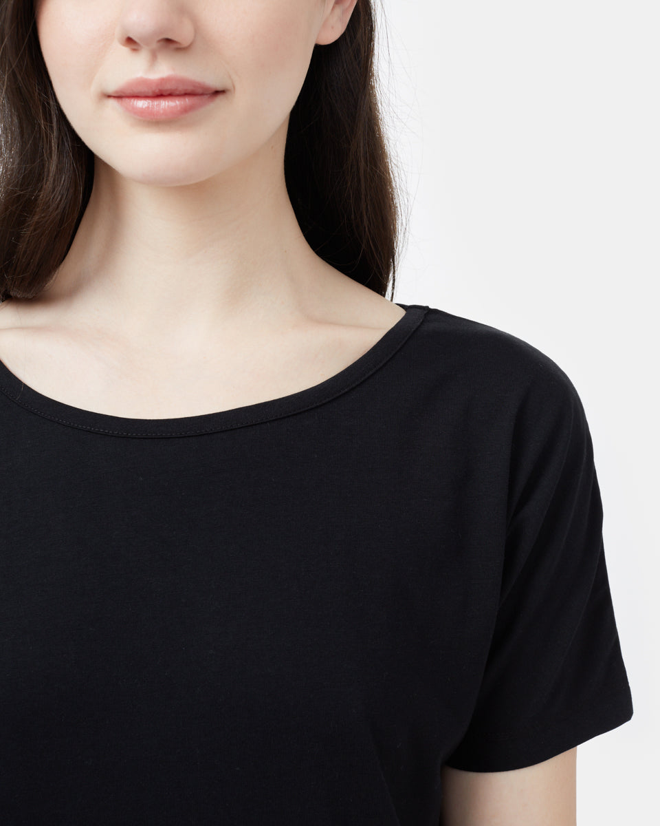 Black Women's Long T-Shirt Dress