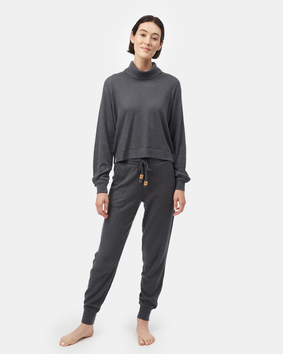 Black Women's Loose-Fit Cowl Neck Top