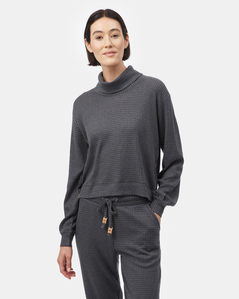 Black Women's Loose-Fit Cowl Neck Top