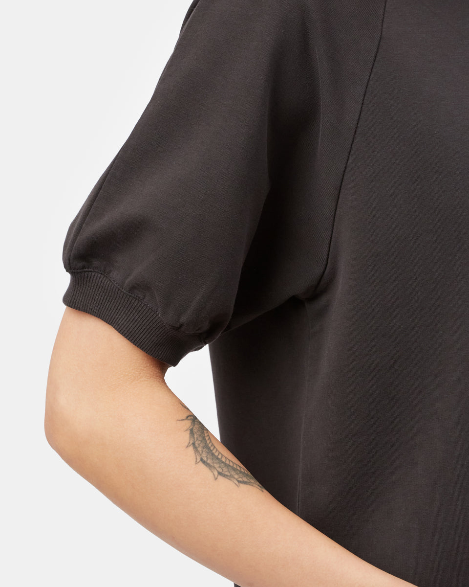 Black Women's Organic French Terry Short Sleeve Top