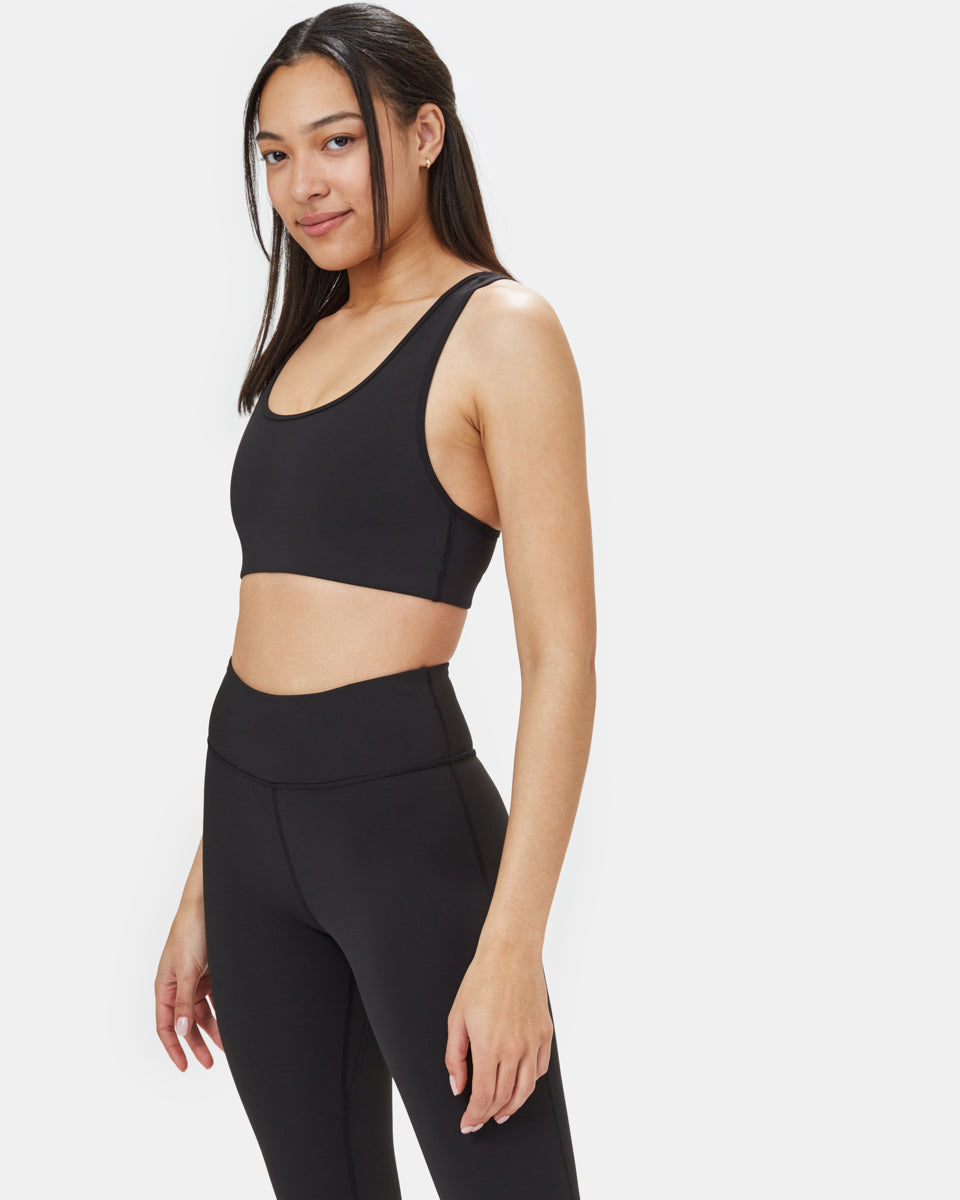 Black Women's Recycled Mesh Sports Bra Top
