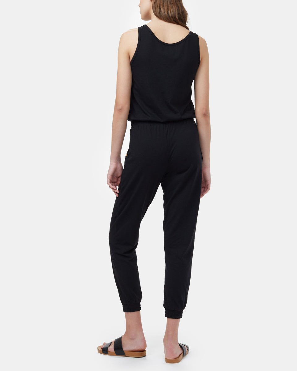 Black Women's Recycled Tank Jumpsuit